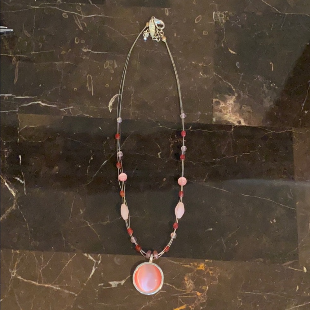 Pink stone necklace